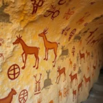 Cave paintings with ocher pigment