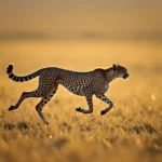 Cheetah running on the Savannah