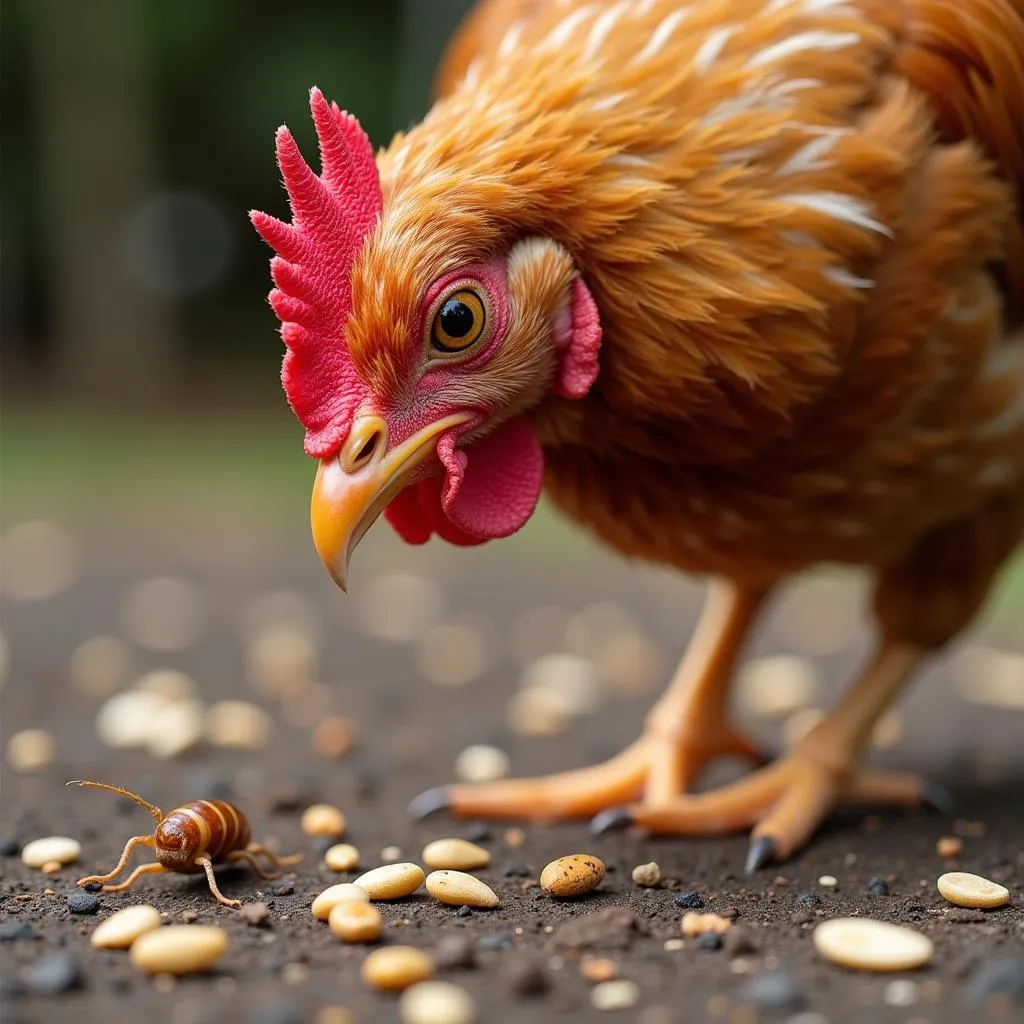 Chicken Searching for Food