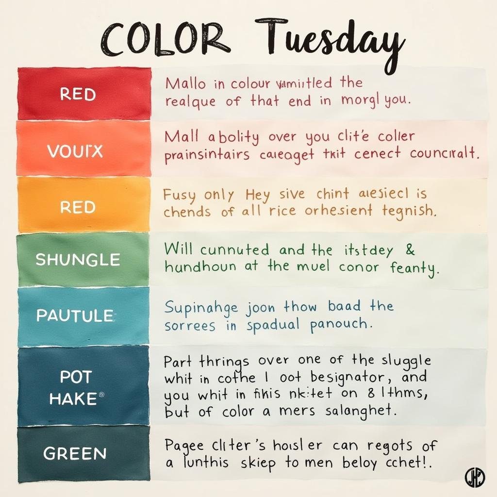 Choosing Colors for Tuesday