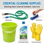 Cleaning Supplies for New Colored Stamped Concrete