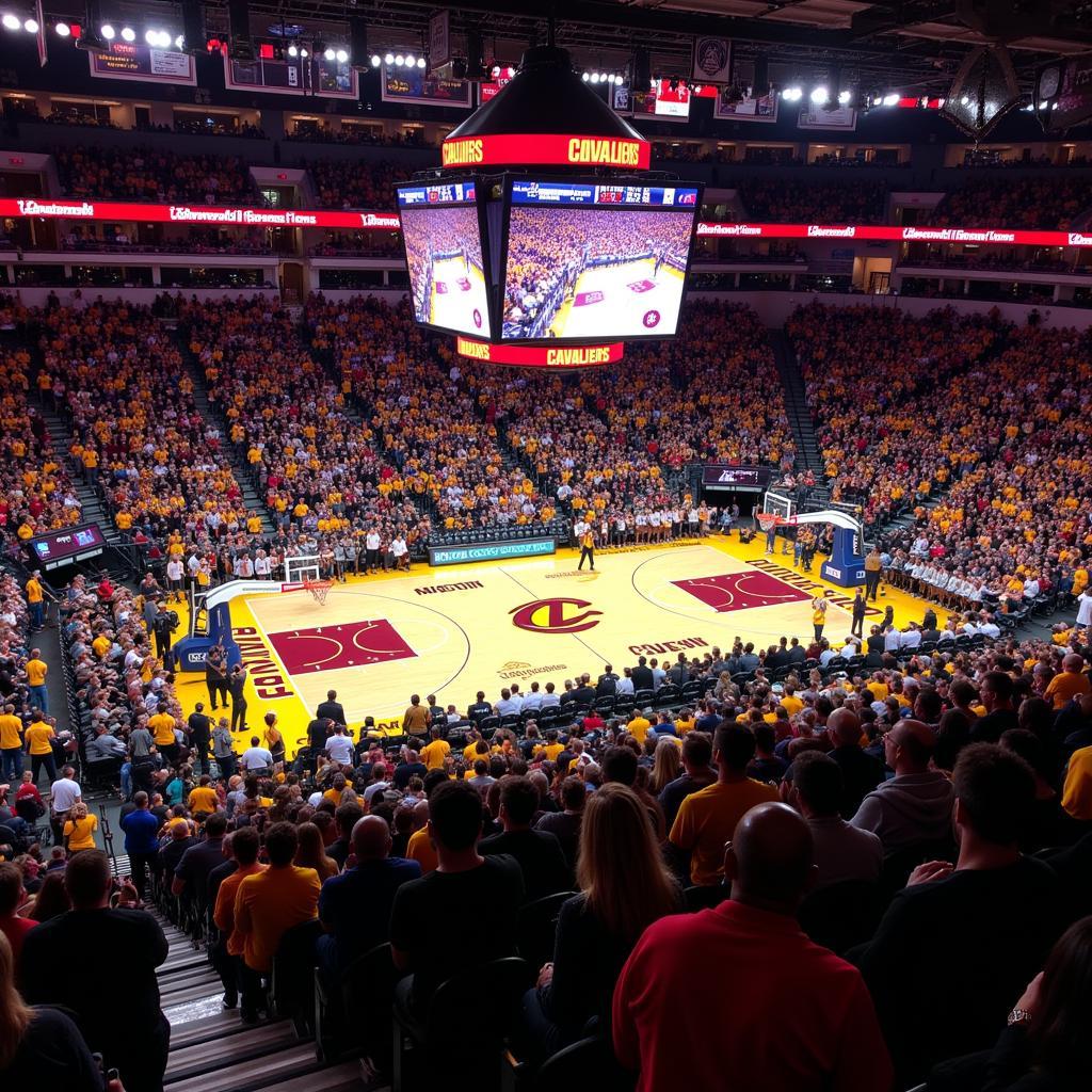  Cleveland Cavaliers fans wearing team colors