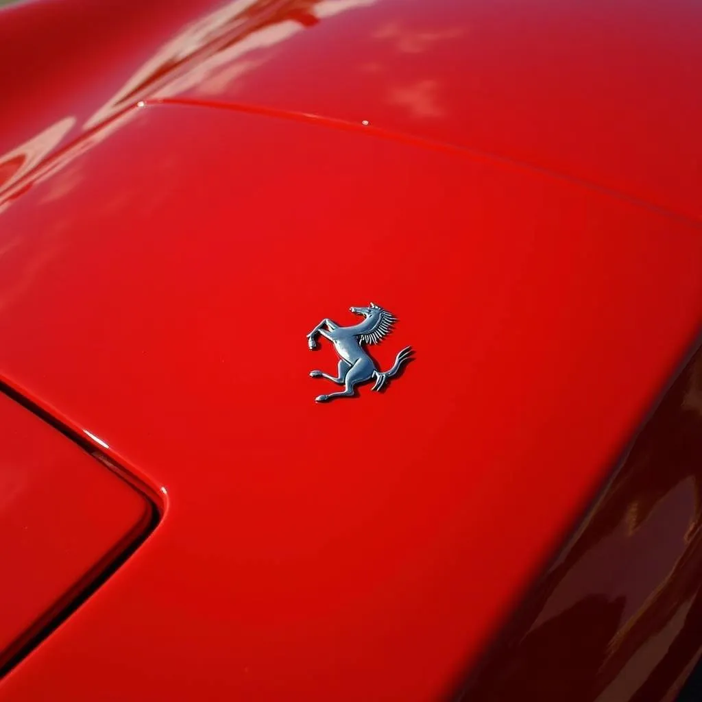 Close Up Ferrari Red Car Paint