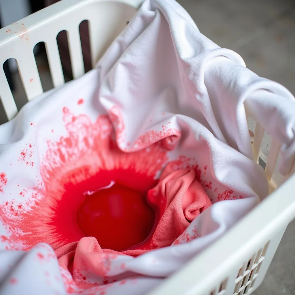 Laundry with color bleeding