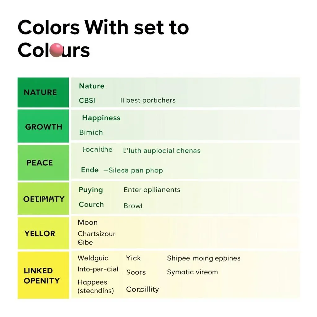 Chart illustrating emotions associated with colors