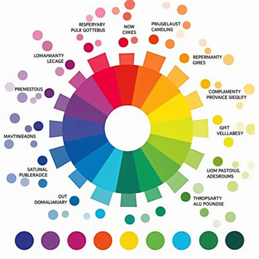 Color wheel with various color palettes