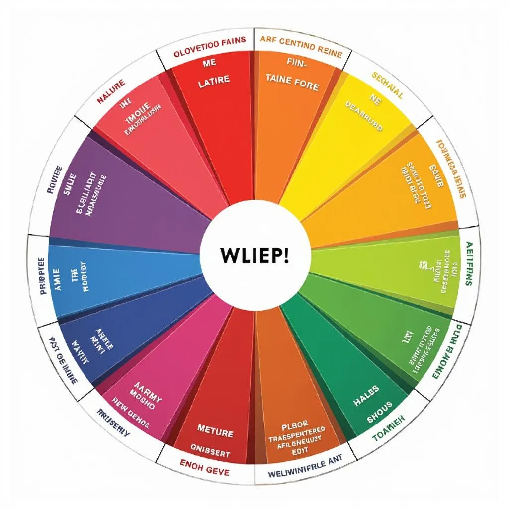 Color wheel with different emotions associated with each color