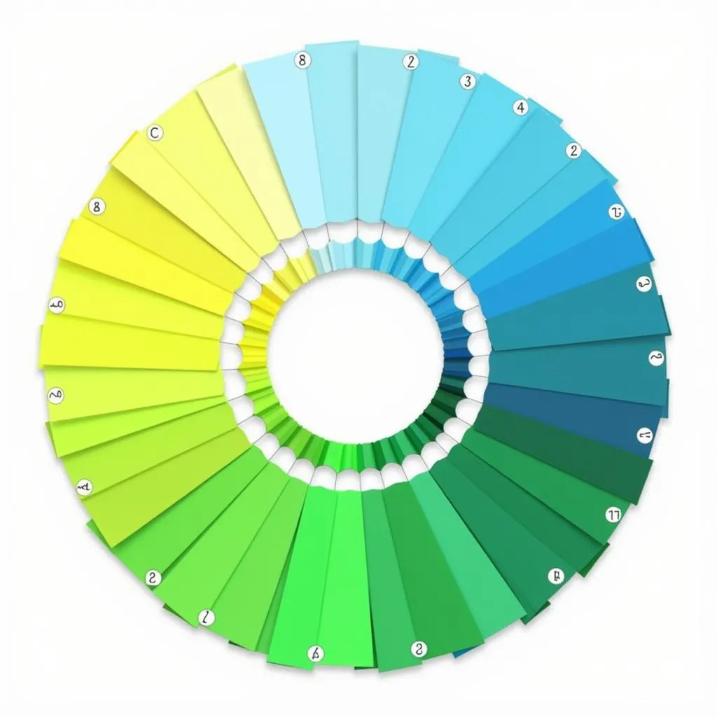 Color Wheel Demonstrating Green Mixtures