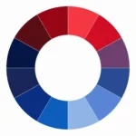 Color wheel with red and blue