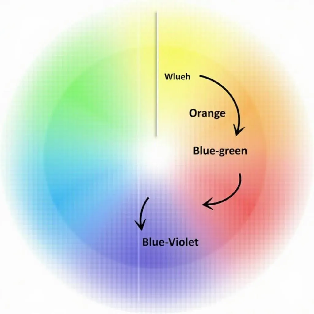 Color Wheel with Blue, Its Complementary and Analogous Colors