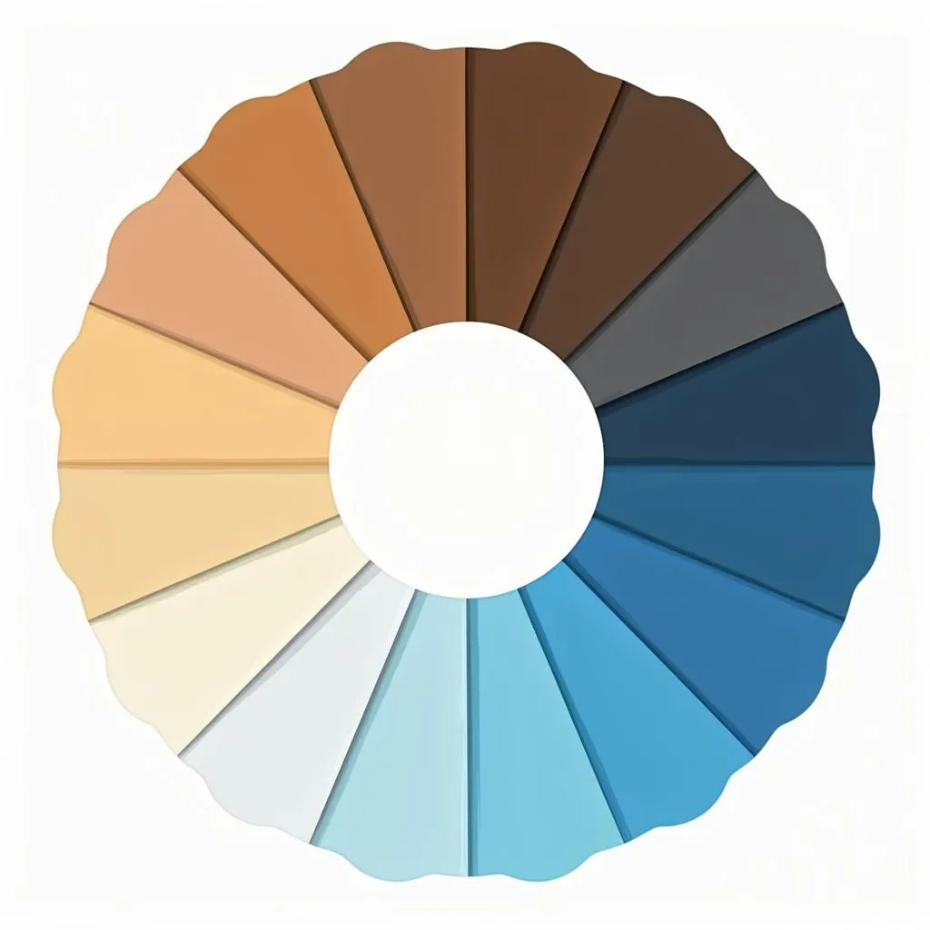 Color Wheel Highlighting Brown and Blue