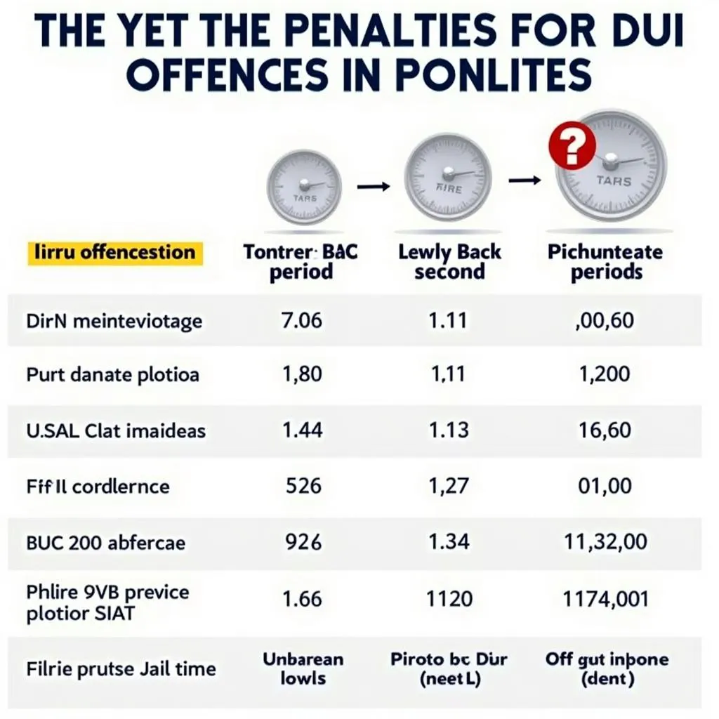 Chart of DUI Penalties in Colorado