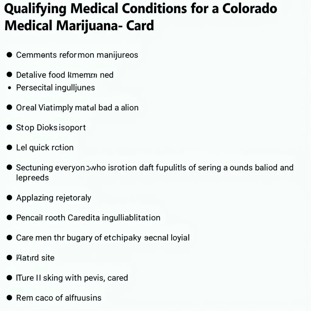 Qualifying Medical Conditions for Colorado Medical Card