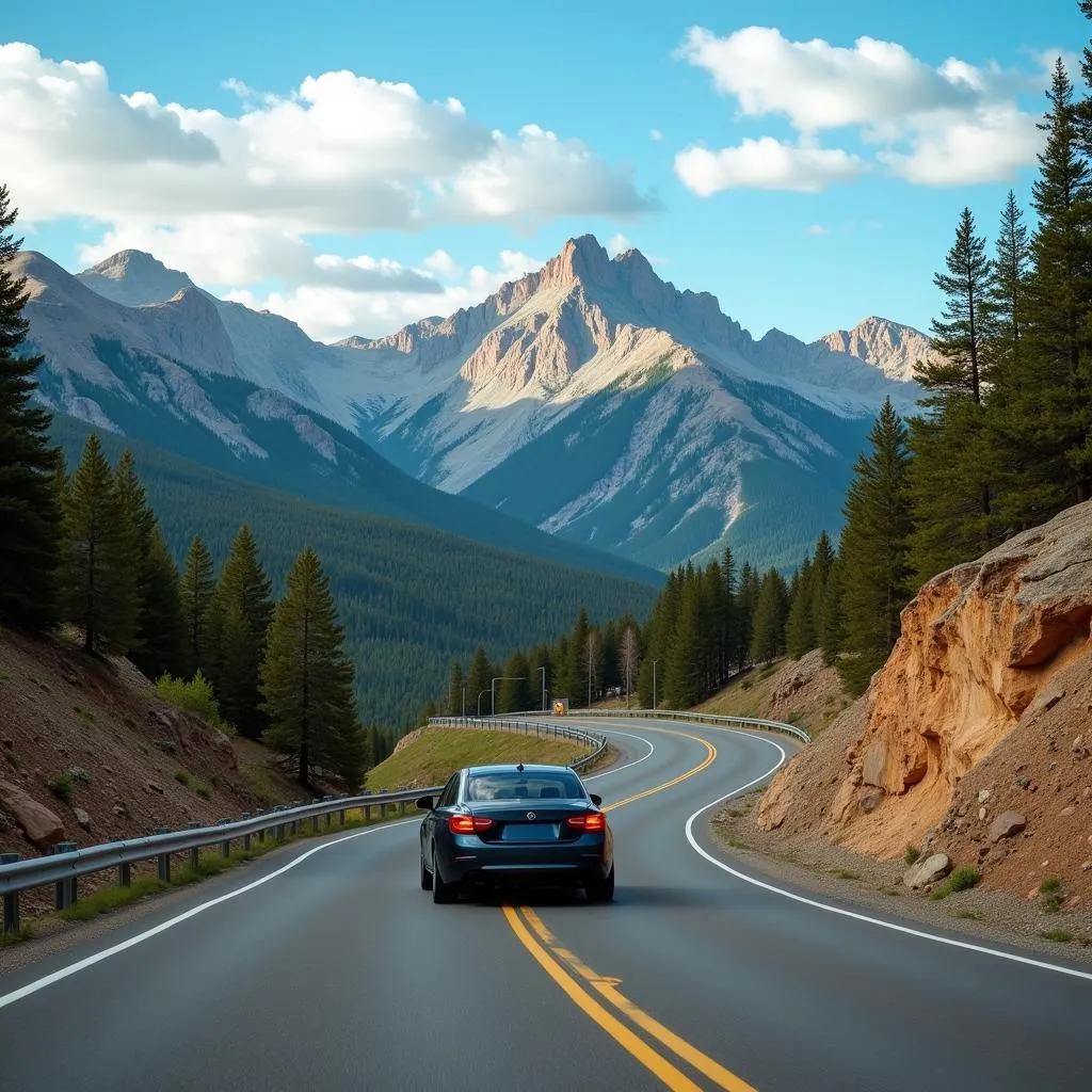 Scenic mountain road trip in Colorado