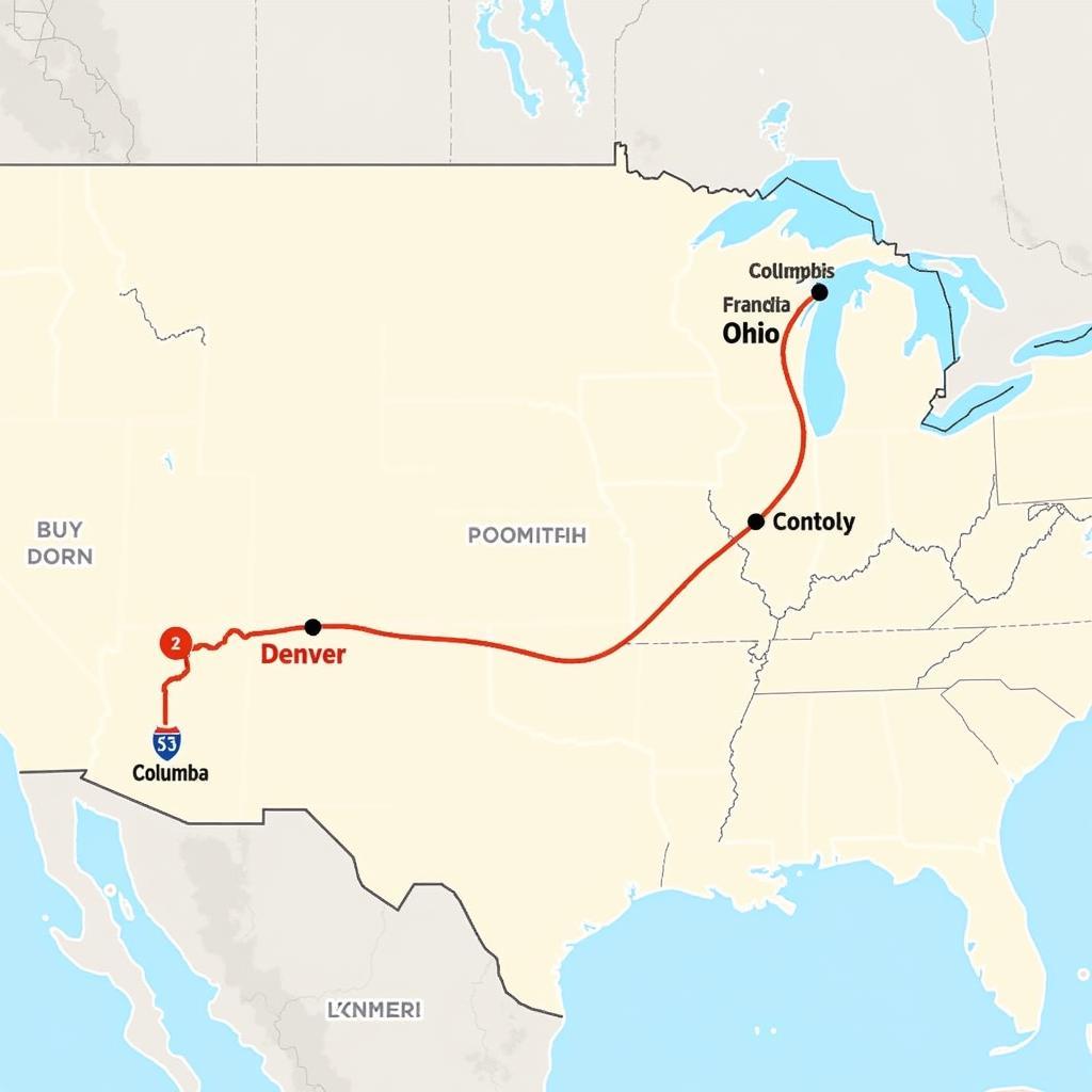 Colorado and Ohio Map