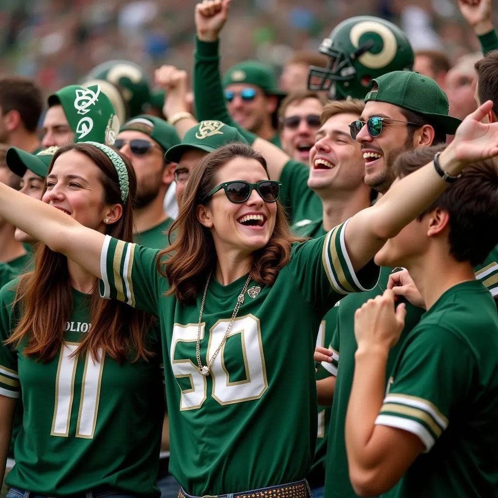 Colorado State Rams fans celebrating a victory