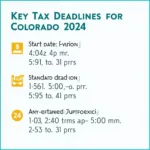 Colorado Tax Deadline Calendar 2024