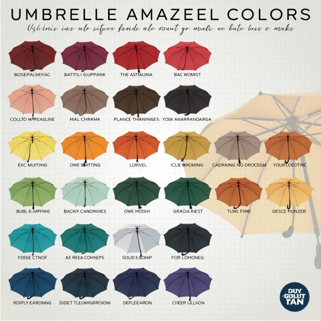 A collection of umbrellas in various colors