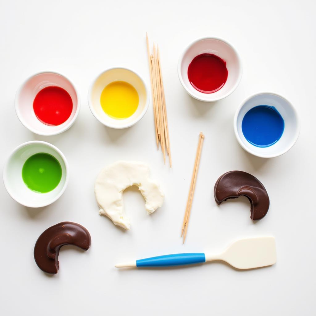 Essential tools for coloring modeling chocolate