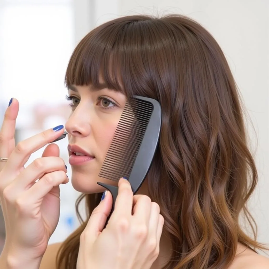 Combing Through Temporary Hair Color for Even Distribution