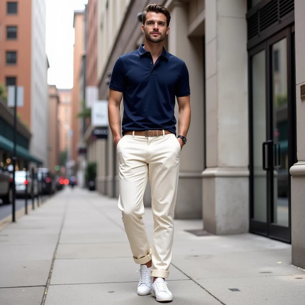 Cream Pants Men Outfit Inspiration