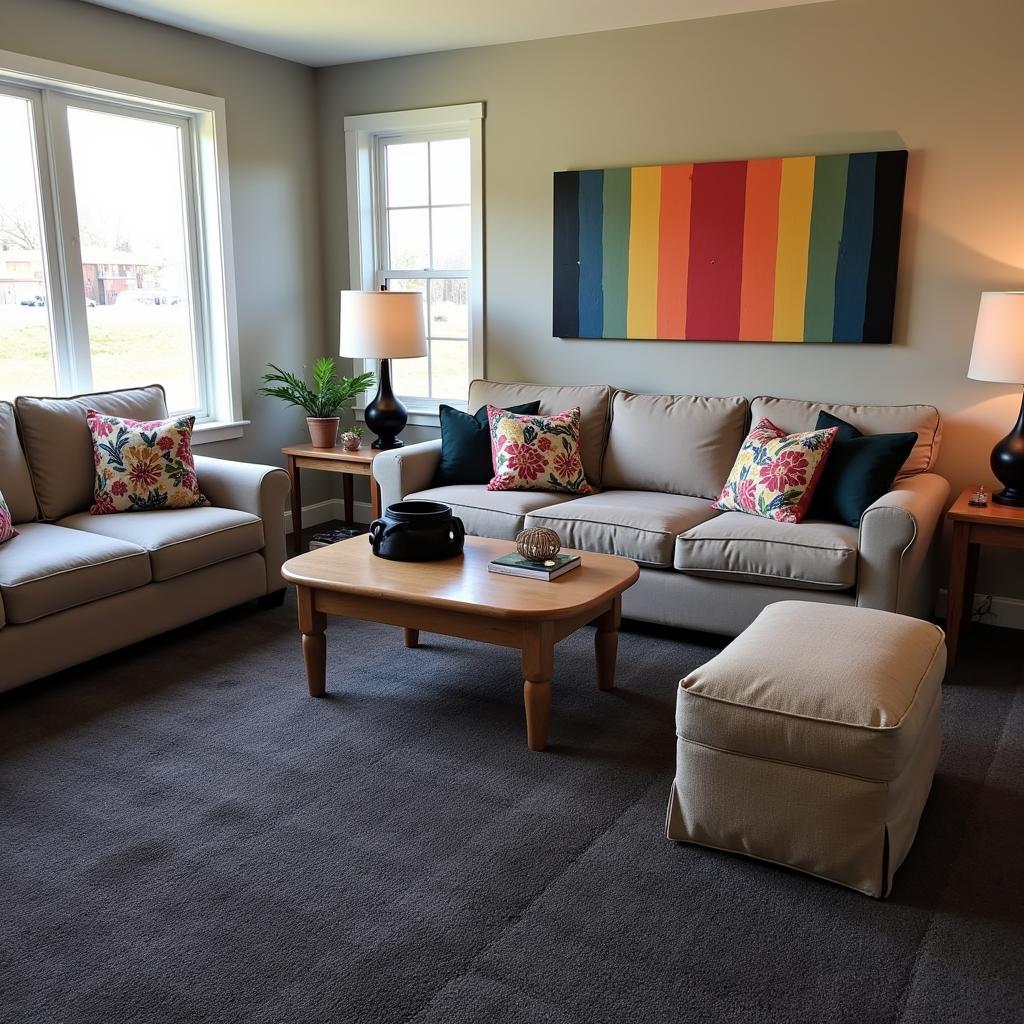 Dark Gray Carpet in Family Room