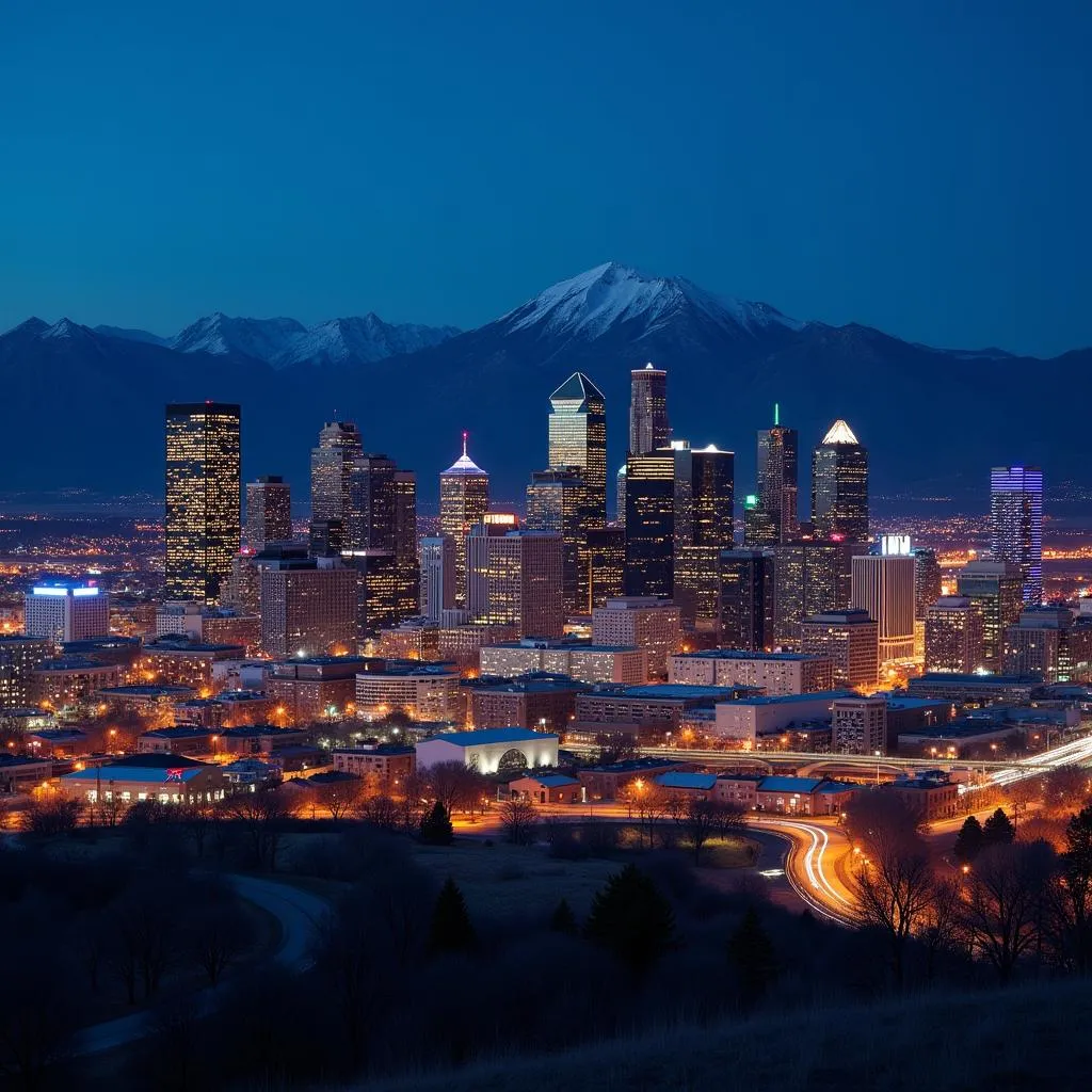 Denver, Colorado Skyline at Night