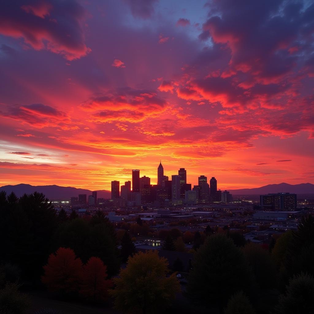 Denver Colorado Sunset in Summer