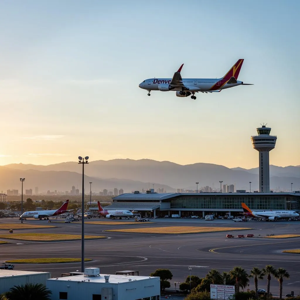 Airplane taking off from Denver International Airport