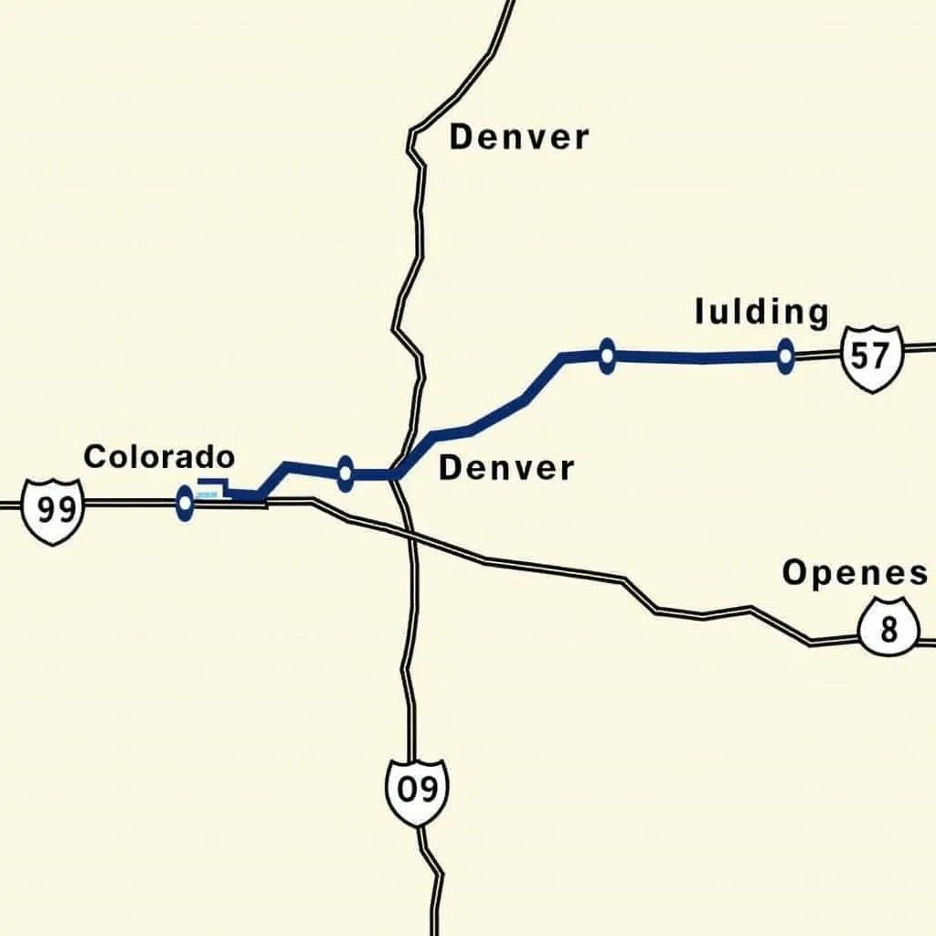 Map of Denver to Colorado Springs