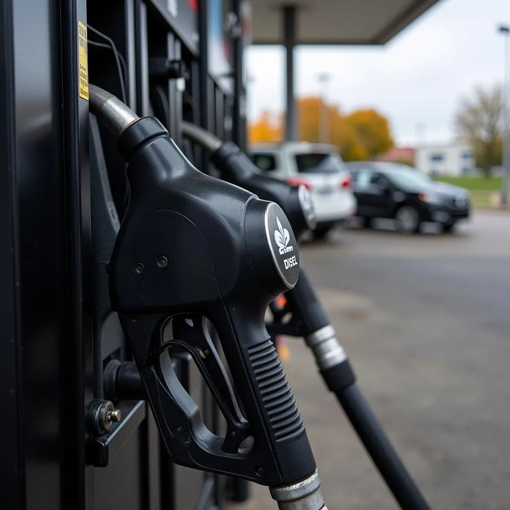 Diesel Pump at Gas Station