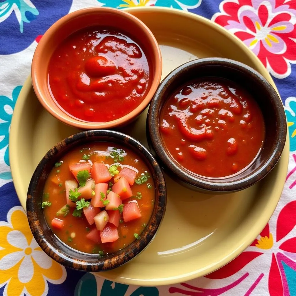 Comparison of Colorado sauce, enchilada sauce, and salsa