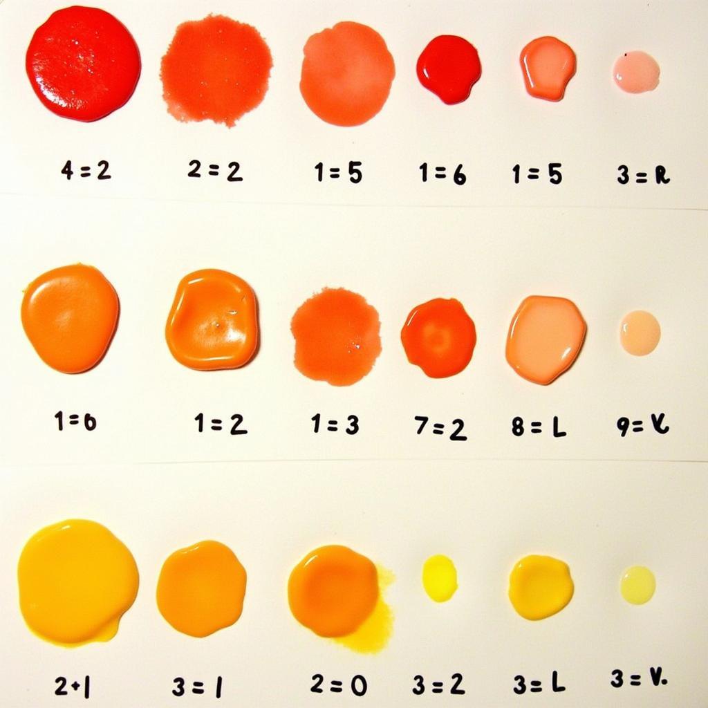 Different Shades of Orange Food Coloring