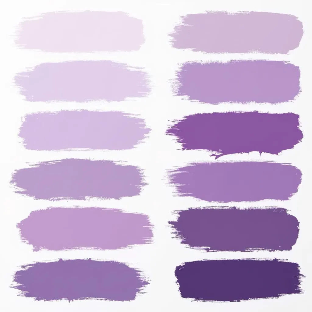 Different Shades of Purple Paint Swatches