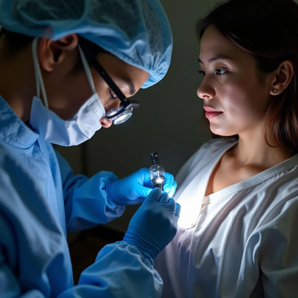 Doctor Examining Carbuncle