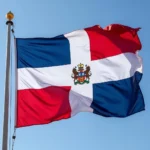 Dominican flag closeup