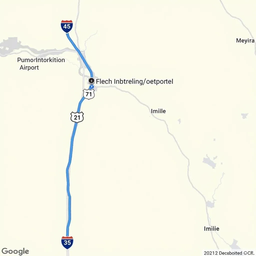 Map with driving directions from Denver International Airport to Franktown