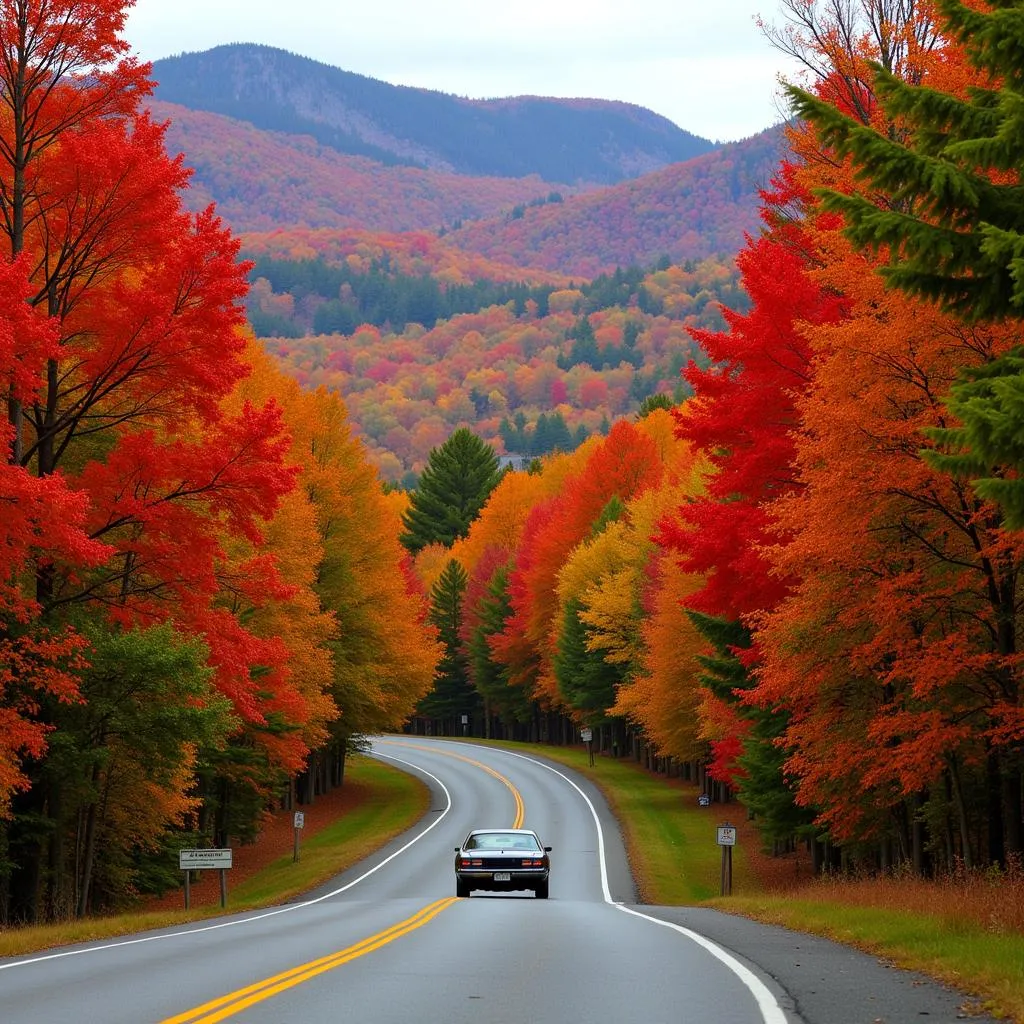 Scenic Mountain Drive in Vermont