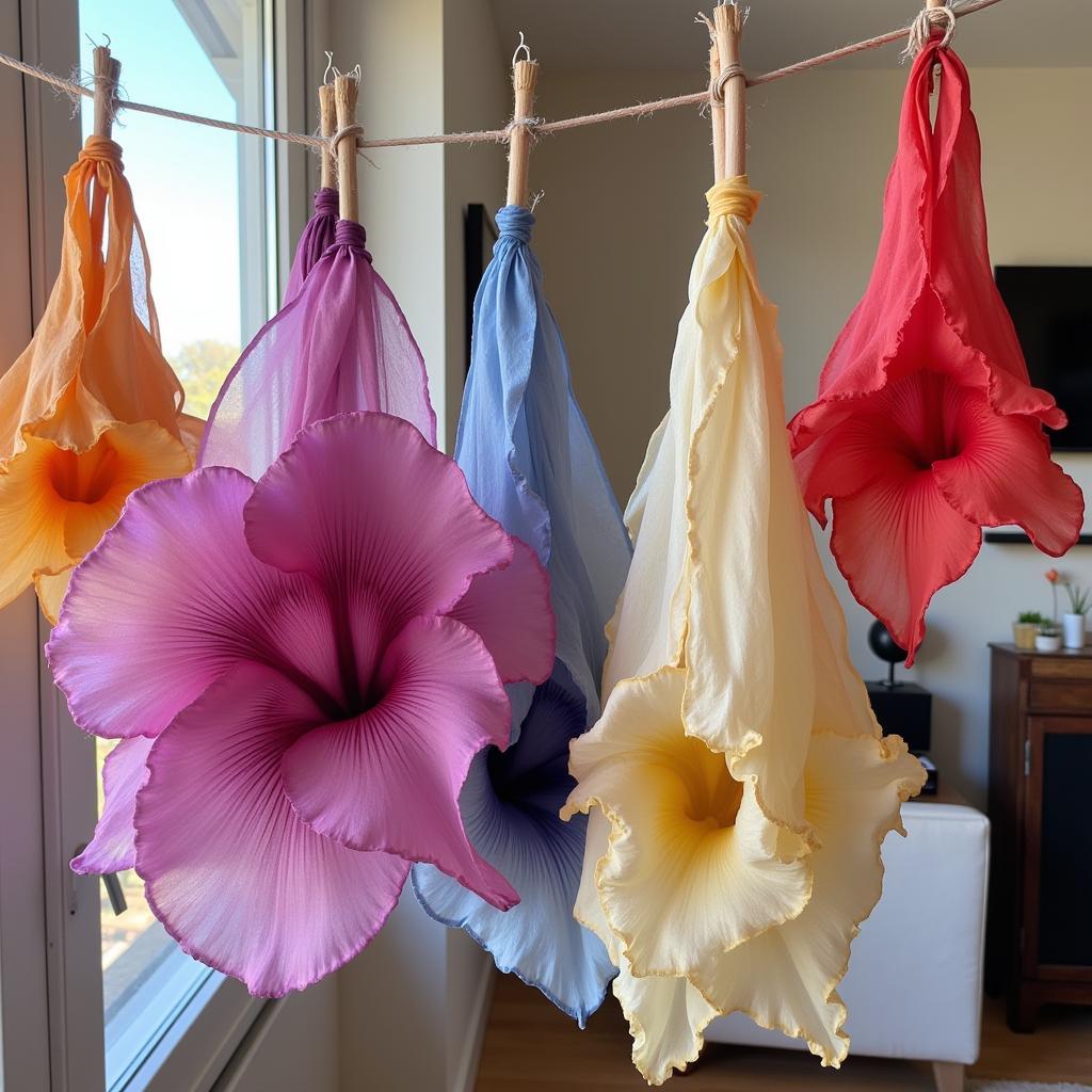 Drying Colored Silk Flowers