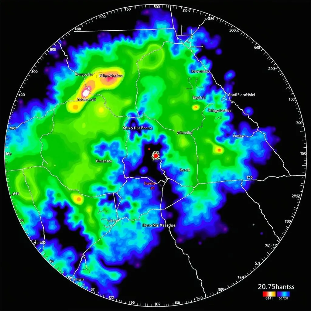 Dual-polarization radar showing hail