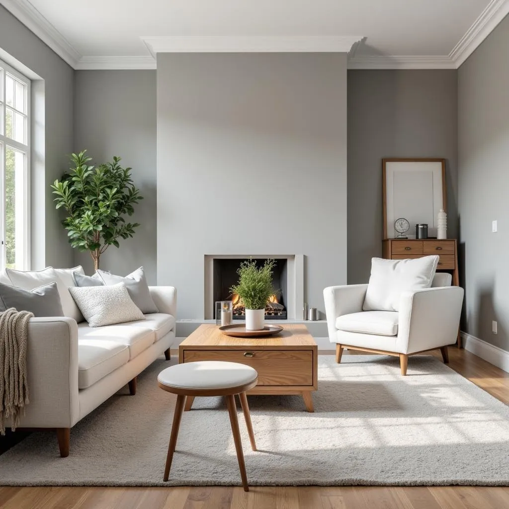 Living Room with Dusty Gray Walls