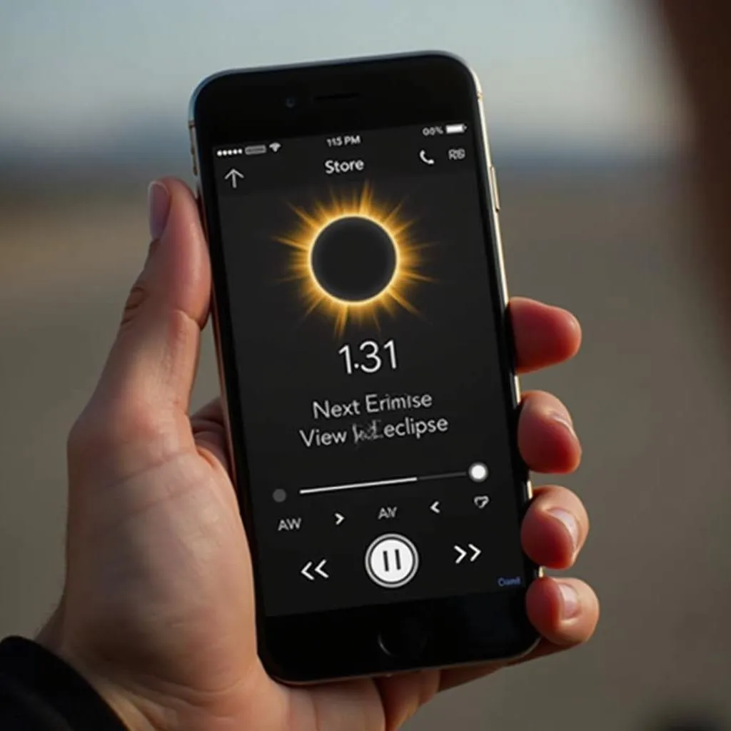 Smartphone with Eclipse Viewing App