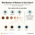 Chart illustrating the distribution of melanin in different eye colors.