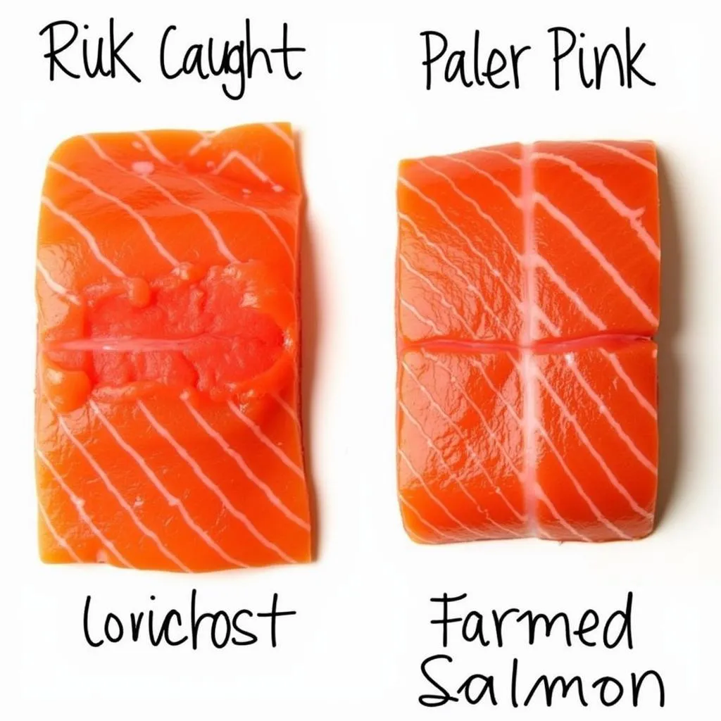 Farmed salmon color comparison