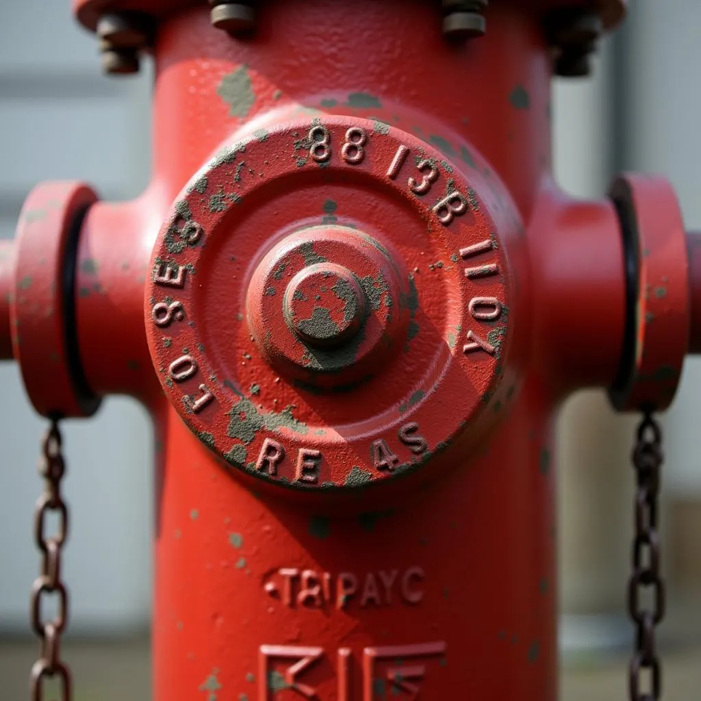 Close-up of Fire Hydrant Markings