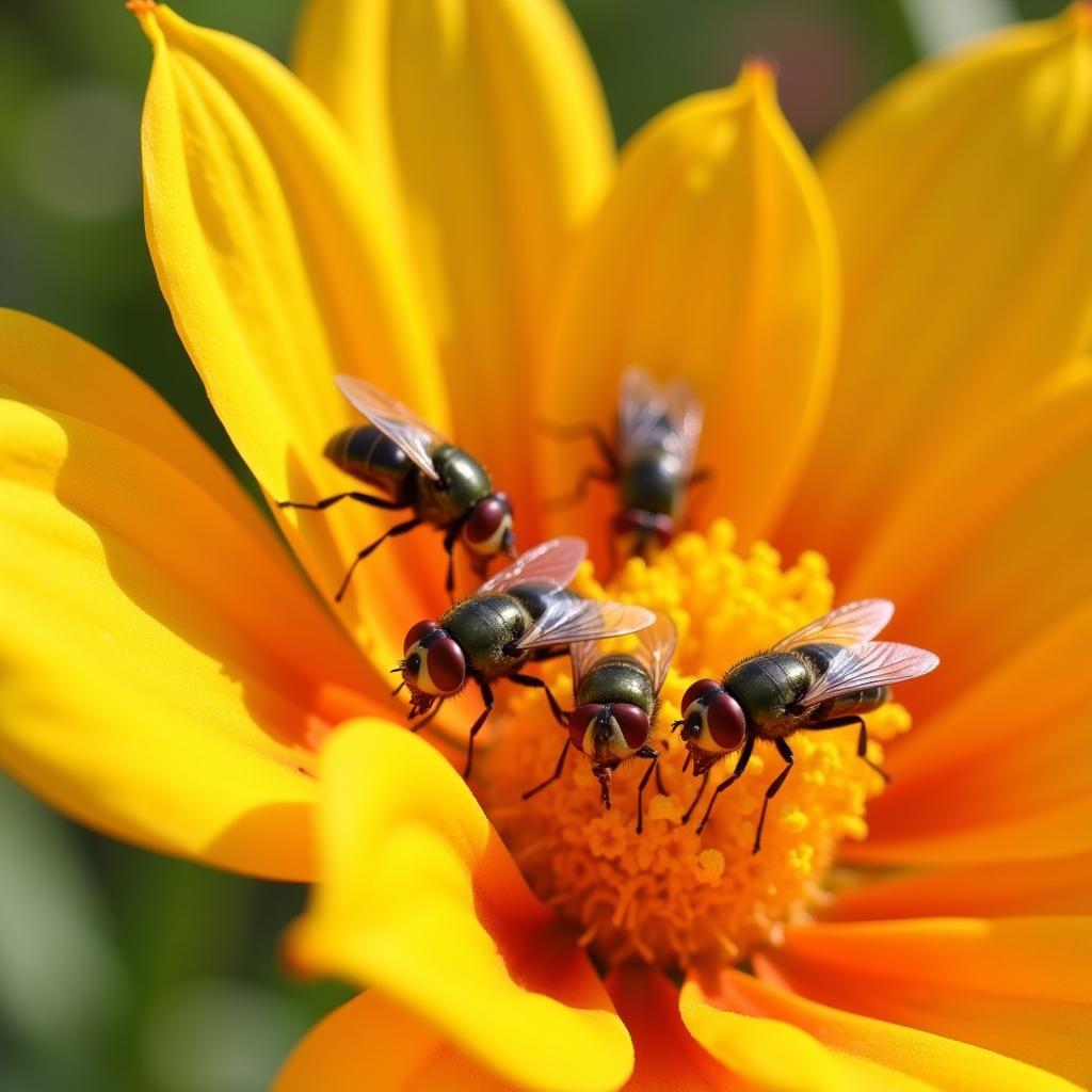 Flies on a Flower