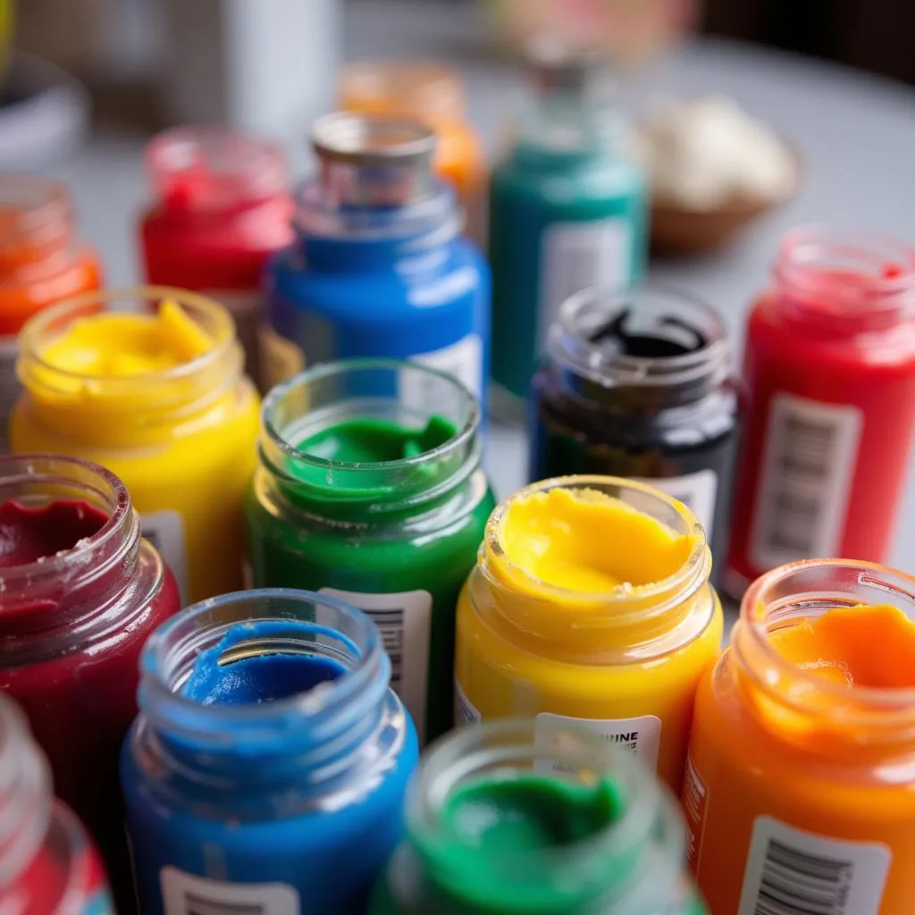 Colorful Food Coloring Bottles