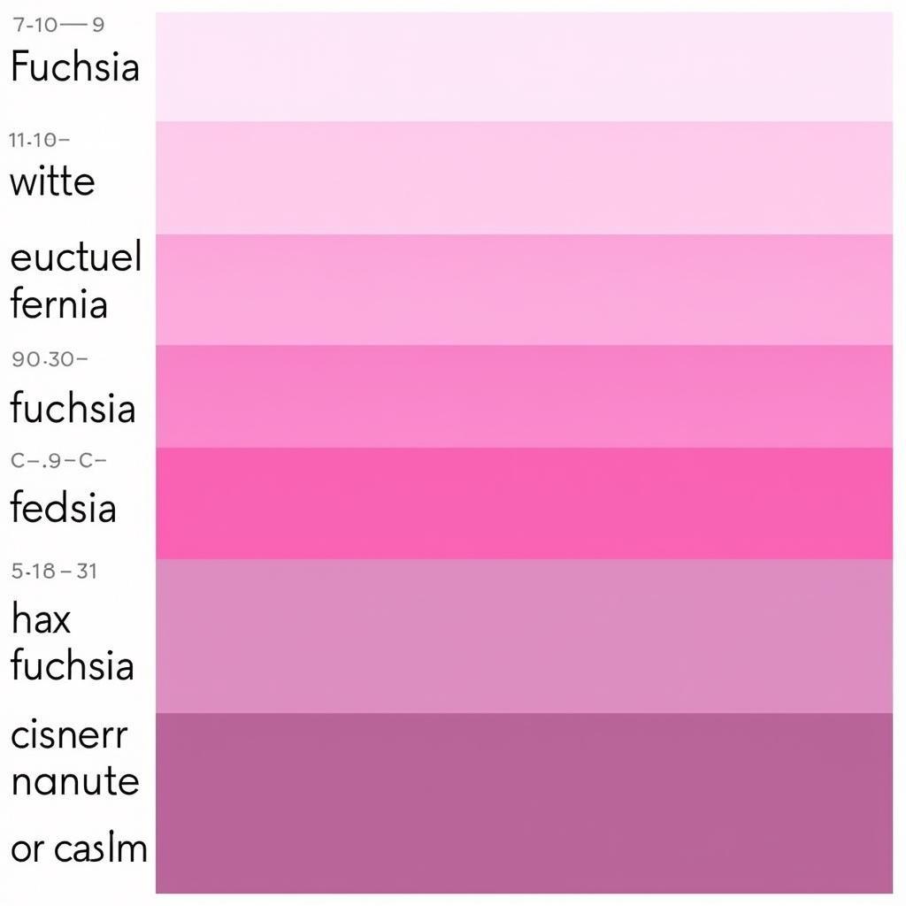 Fuchsia Color Variations Spectrum