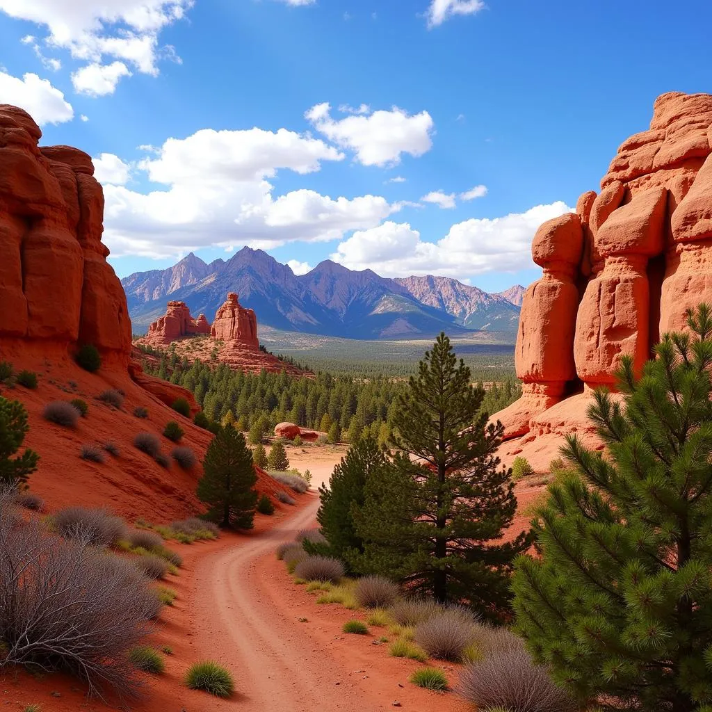 Red rock formations at Garden of the Gods Park in Colorado Springs