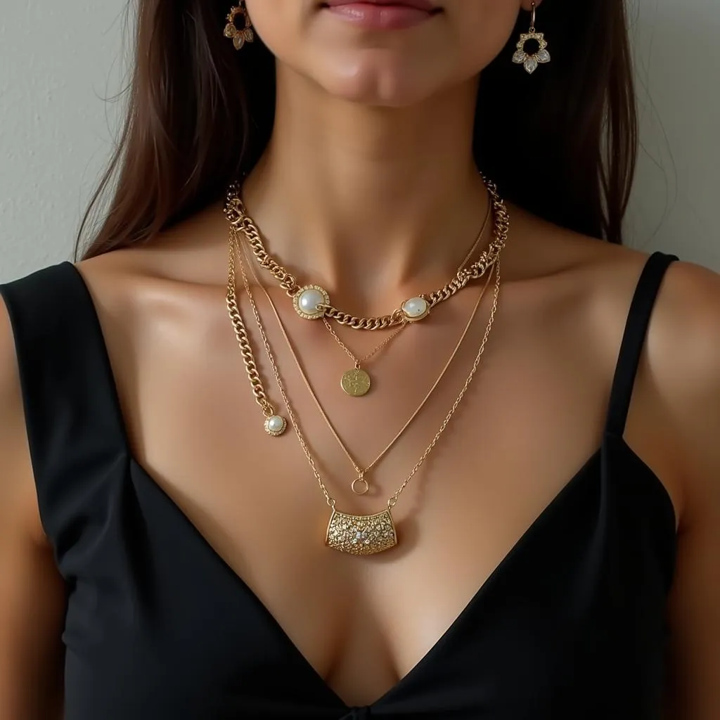 Gold Jewelry with Black Dress